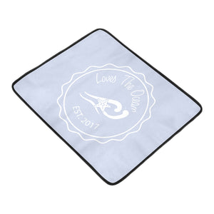 Loves The Ocean LBWhite Beach Mats 78"x 60"