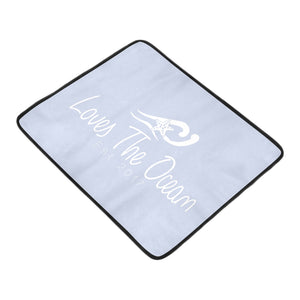 Loves The Ocean LB White Beach Mats 78"x 60"