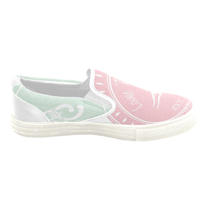 Loves The Ocean Rose Mint Slip on Canvas Kids Shoes