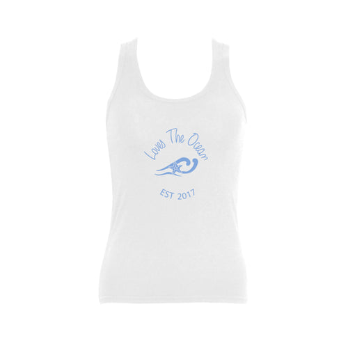 Loves The Ocean White Blue Tank Top