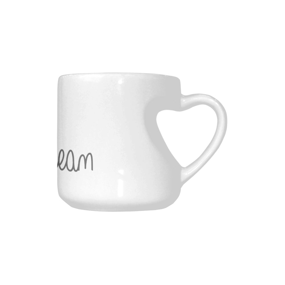 Loves The Ocean White DarkGrey Heart Shaped Mug (10.3 OZ)