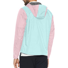 Load image into Gallery viewer, LTO Men All Over Print Mint Pink Hooded Windbreaker