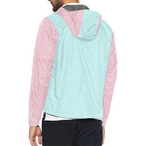 LTO Men All Over Print Mint Pink Hooded Windbreaker