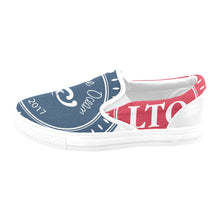 Load image into Gallery viewer, Loves The Ocean Navy Red Slip- On Canvas Shoes