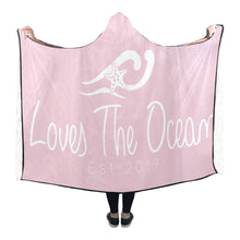 Load image into Gallery viewer, Loves The Ocean Huge Towel Rose White Hooded Blanket 80&quot;x56&quot;