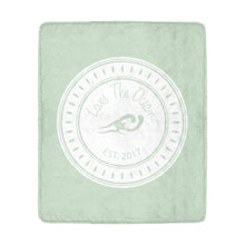 Load image into Gallery viewer, Loves The Ocean Mint White Ultra-Soft Micro Fleece Blanket 50&quot; x 60&quot;