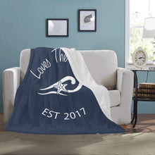 Load image into Gallery viewer, Loves The Ocean Navy White Ultra-Soft Micro Fleece Blanket 50&quot; x 60&quot;