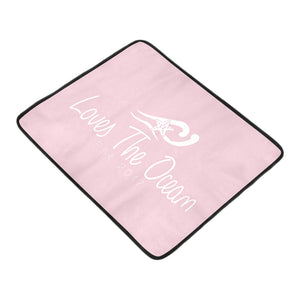 Loves The Ocean Rose White Beach Mats 78"x 60"