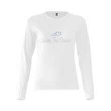 Load image into Gallery viewer, Loves The Ocean White Lightblue Long Sleeve T-Shirt