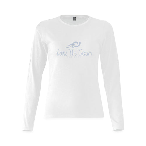 Loves The Ocean White Lightblue Long Sleeve T-Shirt