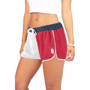 Loves The Ocean Red White All Over Print Casual Shorts