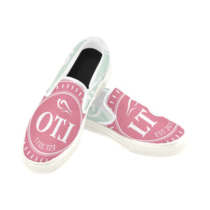 Loves The Ocean Pink Mint Slip on Canvas Kids Shoes