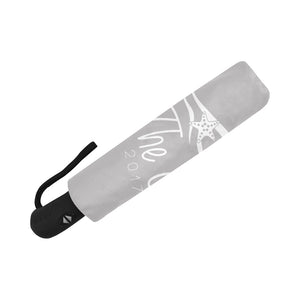 Loves The Ocean Grey White Automatic Foldable Umbrella