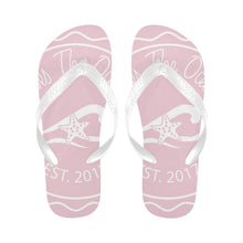 Load image into Gallery viewer, Loves The Ocean Unisex Rose White Flip Flops