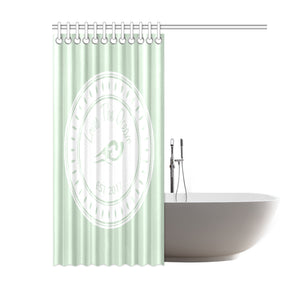 Loves The Ocean Mint White Shower Curtain 60"x72"