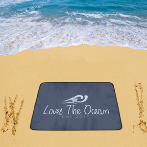 Loves The Ocean Navy Lightblue Beach Mats 78"x 60"