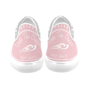 Loves The Ocean Grey Rose Slip- On Canvas Shoes