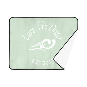 Loves The Ocean MintWhite Beach Mats 78"x 60"