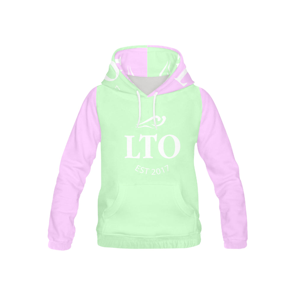 Loves The Ocean Mint Lilac Youth All Over Print Hoodie