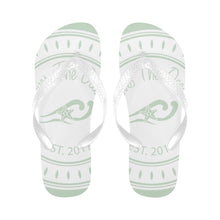 Load image into Gallery viewer, Loves The Ocean Unisex Mint White Flip Flops