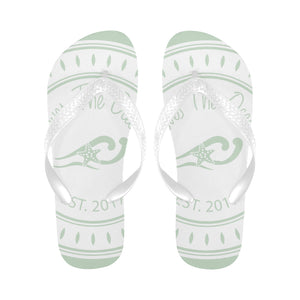 Loves The Ocean Unisex Mint White Flip Flops