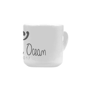 Loves The Ocean White DarkGrey Heart Shaped Mug (10.3 OZ)