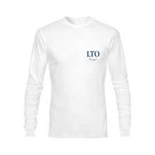 Load image into Gallery viewer, LTO Men White Blue Cotton Long Sleeve T-Shirt