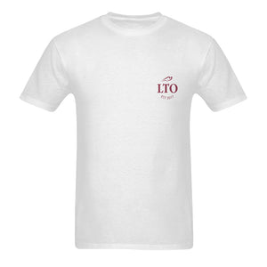 LTO Men White Darkred Cotton T-Shirt