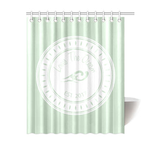 Loves The Ocean Mint White Shower Curtain 60"x72"