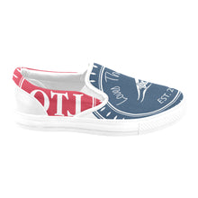 Load image into Gallery viewer, Loves The Ocean Navy Red Slip- On Canvas Shoes