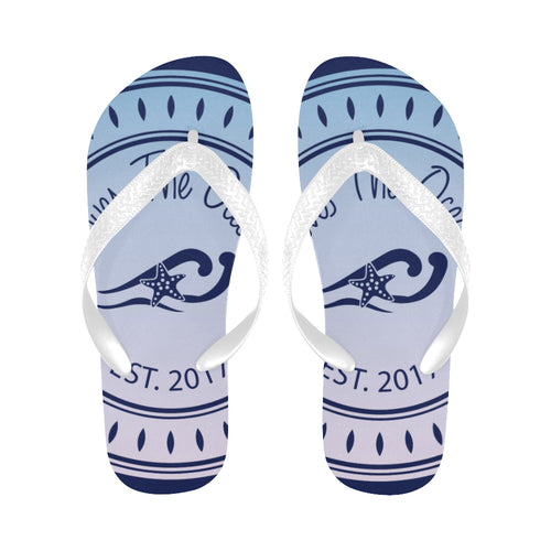 Loves The Ocean Blue Multi Flip Flops Unisex